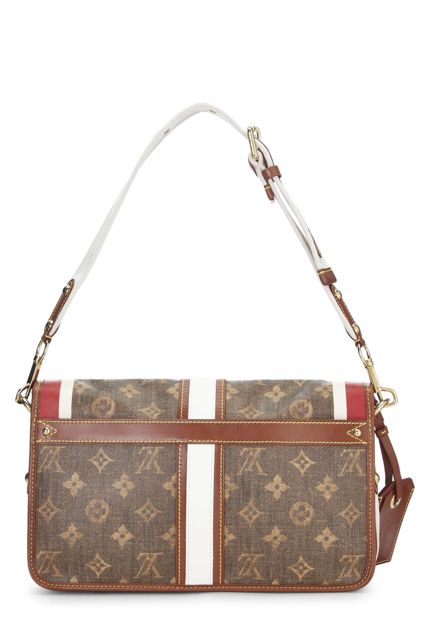 Louis Vuitton, Porte-monnaie en tissu Monogram Porte Rayures, marron, d'occasion