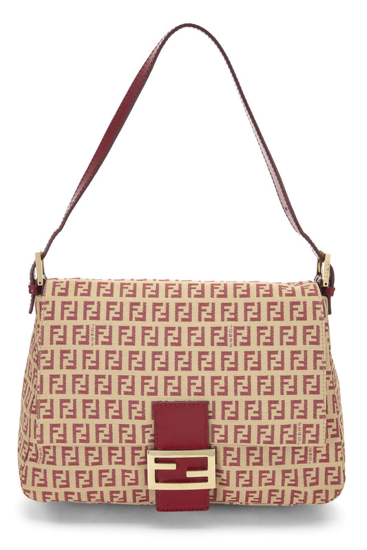 Fendi, Pre-Loved Red Zucchino Canvas Mama, Red