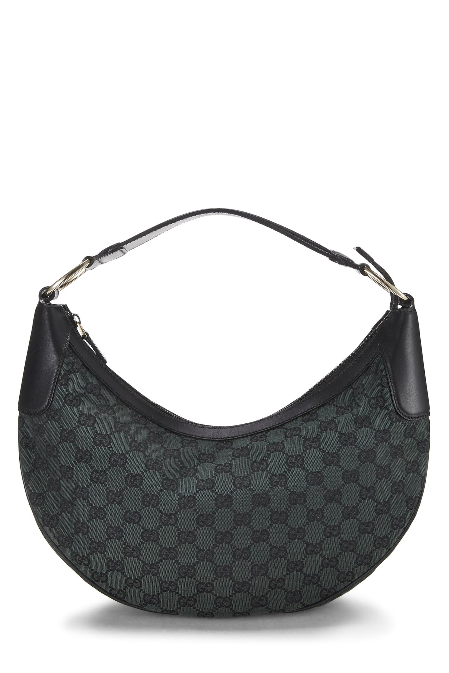 Gucci, Hobo de media luna de lona GG verde Pre-Loved, Verde