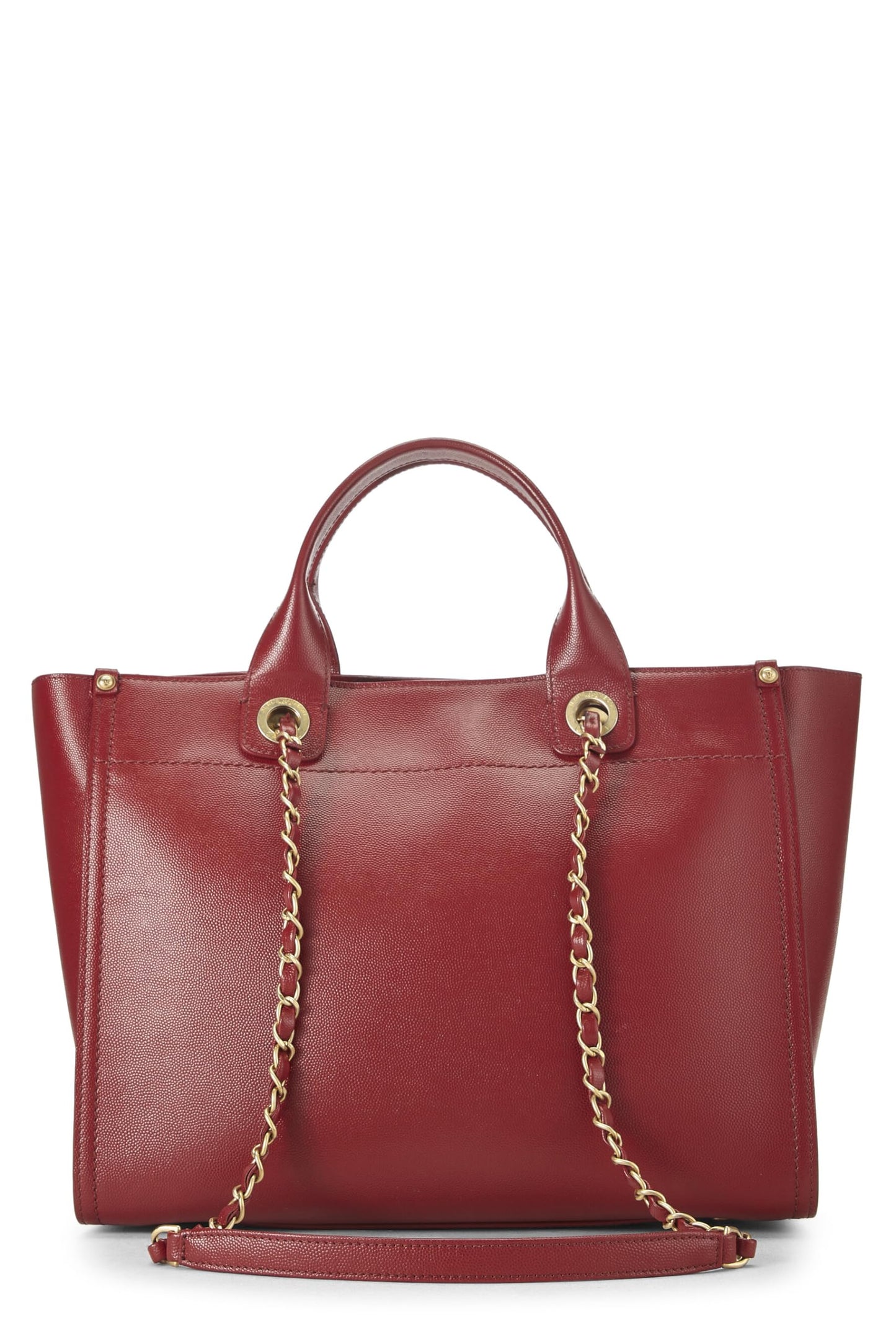 Chanel, Pre-Loved Red Leather Deauville Small, Red