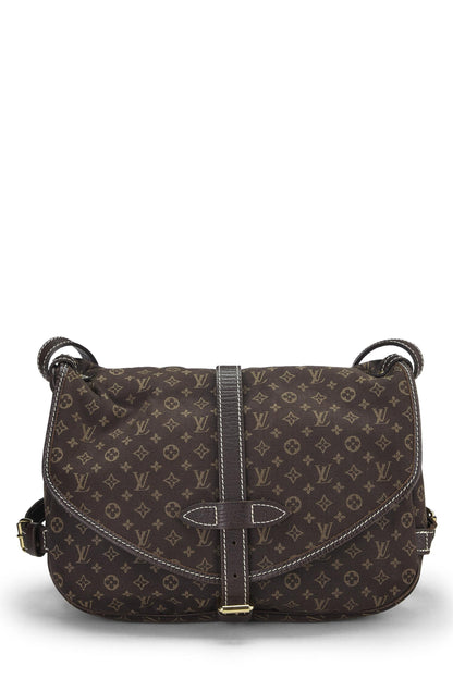 Louis Vuitton, Bolso mini Lin Saumur 30 marrón Monogram usado, marrón