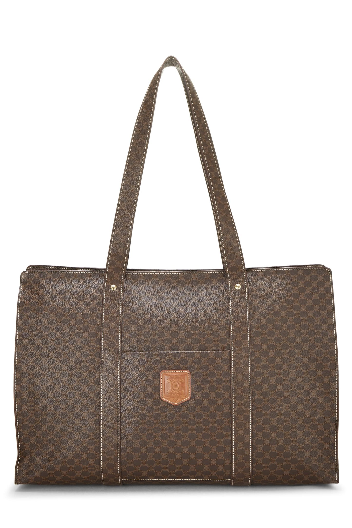 Céline, sac fourre-tout en toile enduite Macadam marron d'occasion, marron