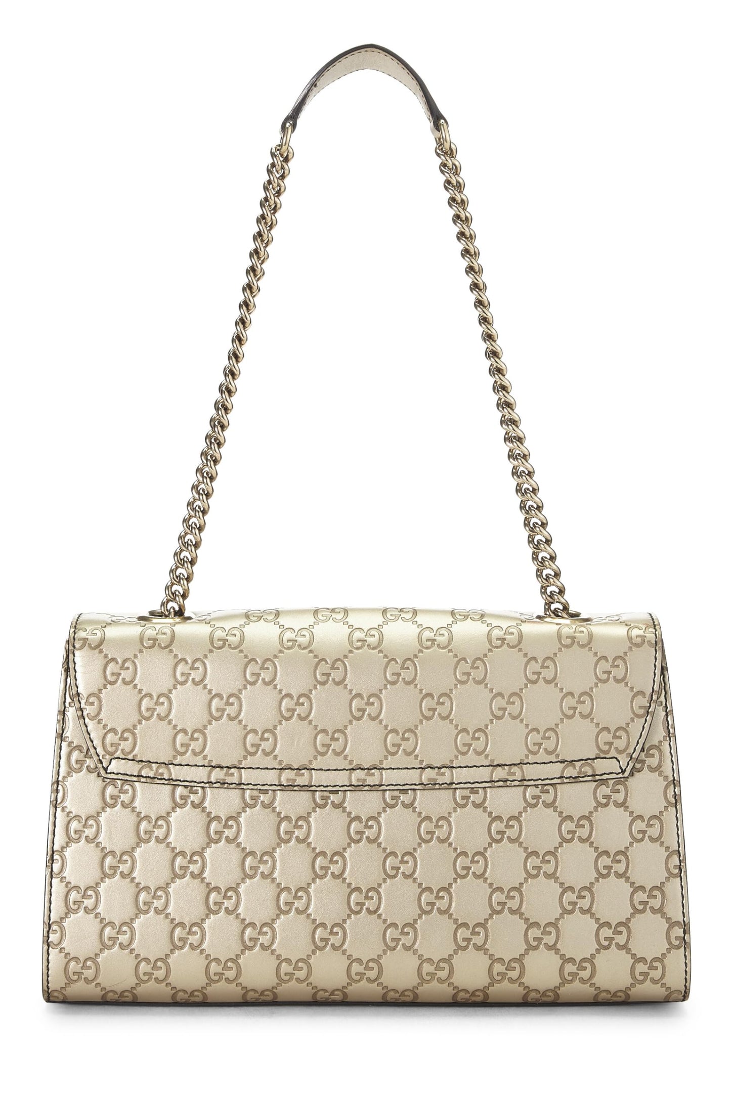 Gucci, Bolso de hombro Emily con cadena de cuero Microguccissima dorado Pre-Loved, Dorado