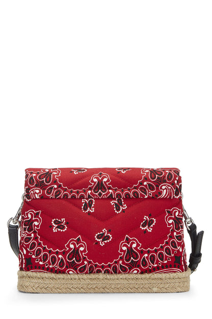 Yves Saint Laurent, Juguete Loulou con monograma de lona con bandana roja Pre-Loved, Rojo