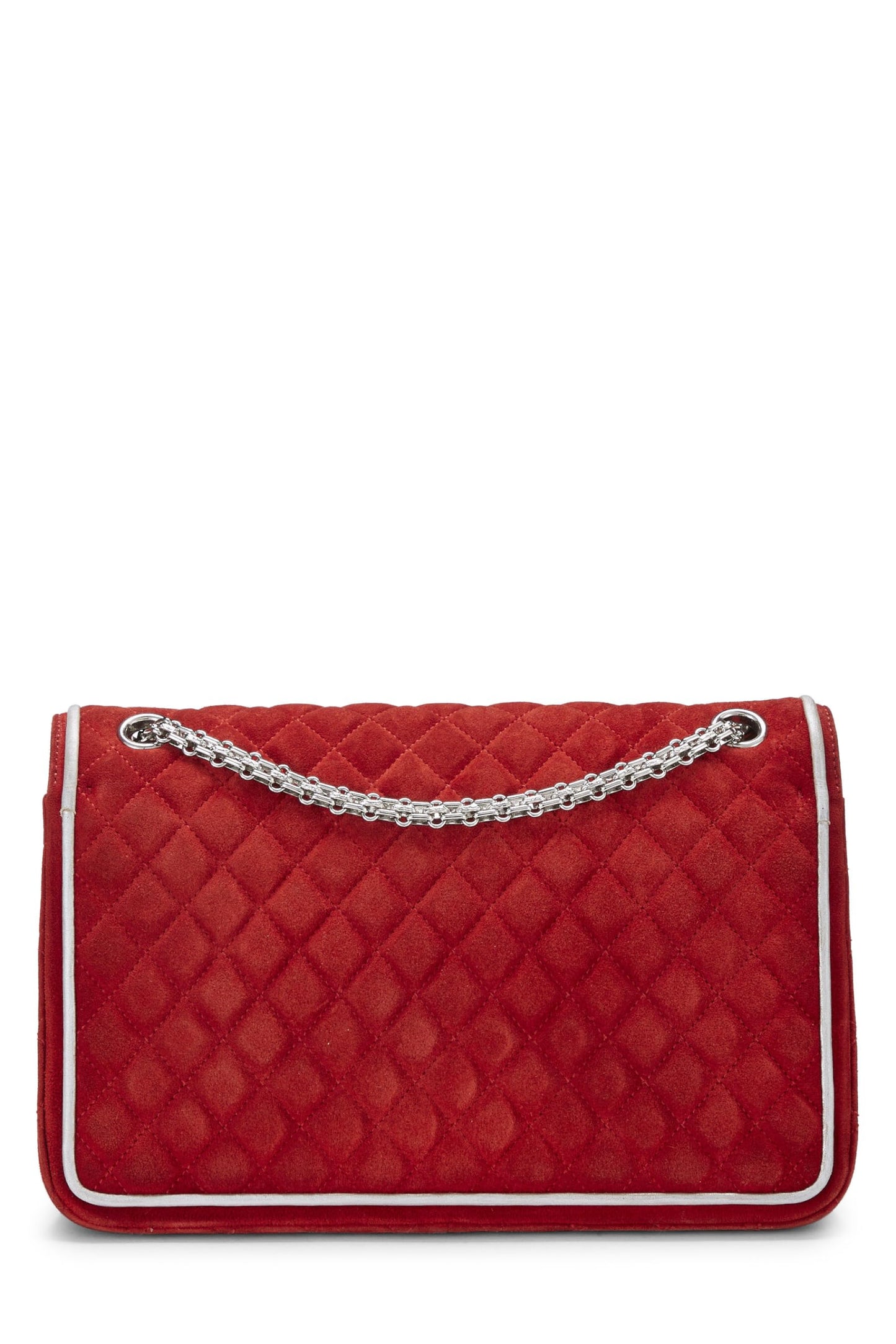 Chanel, Reissue Flap 226 en daim matelassé rouge d'occasion 2.55, rouge