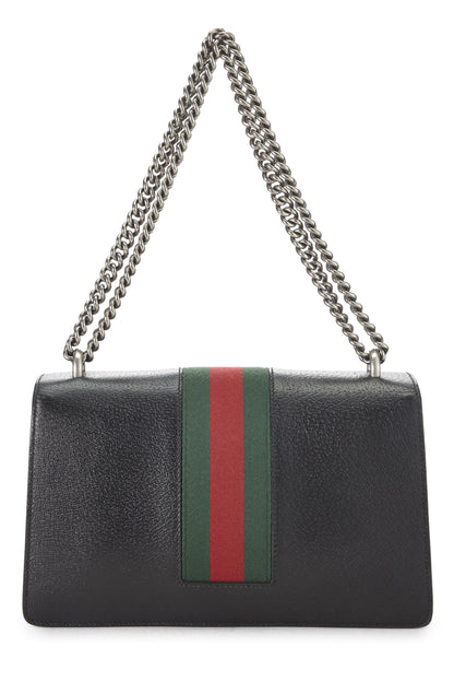 Gucci, Bolso de hombro pequeño con tela Dionysus de cuero negro Pre-Loved, Negro