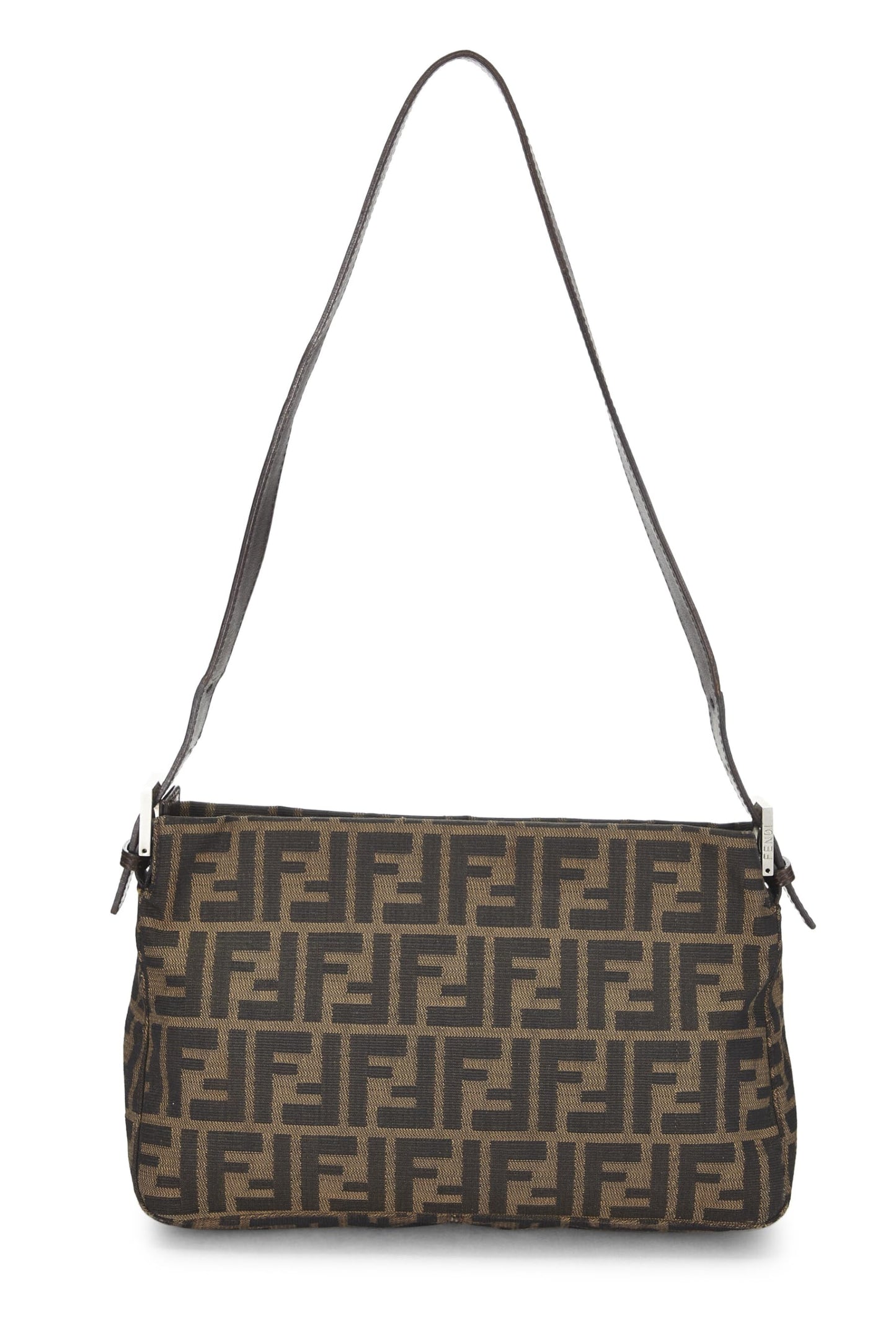 Fendi, sac à bandoulière en toile marron Zucca d'occasion, marron