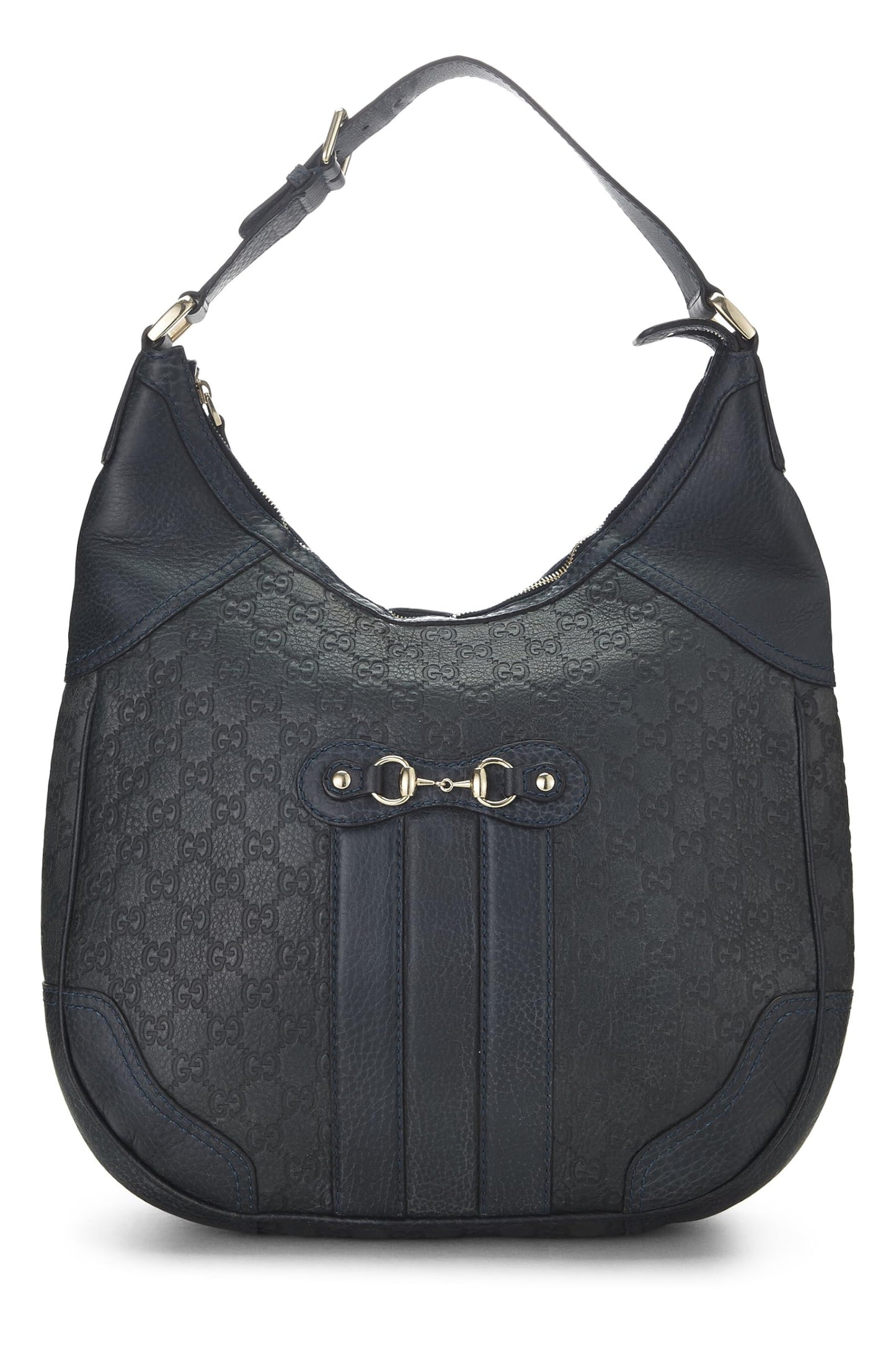 Gucci, sac à main Catherine Hobo en cuir Guccissima bleu marine d'occasion, bleu marine