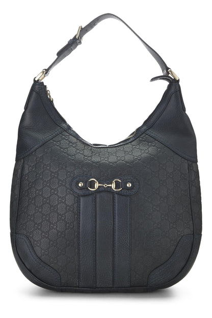 Gucci, sac à main Catherine Hobo en cuir Guccissima bleu marine d'occasion, bleu marine