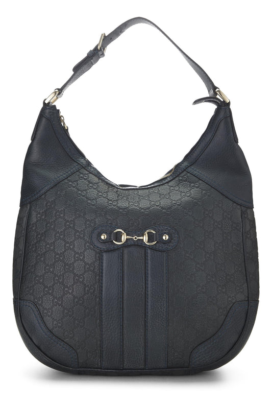 Gucci, Pre-Loved Navy Guccissima Leather Catherine Hobo, Navy