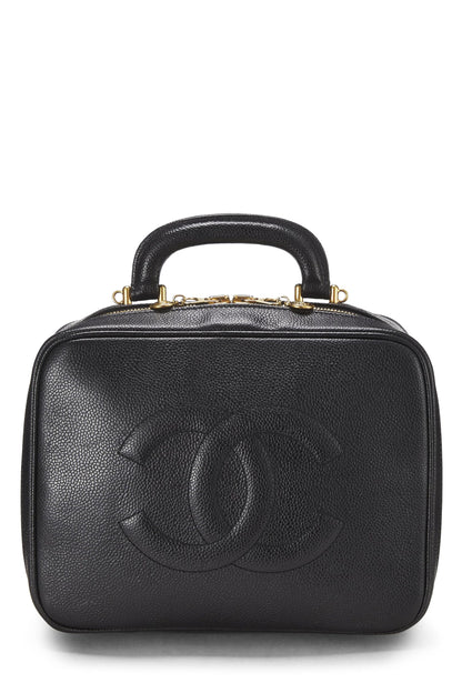 Chanel, Tocador para lonchera de caviar negro Pre-Loved, Negro