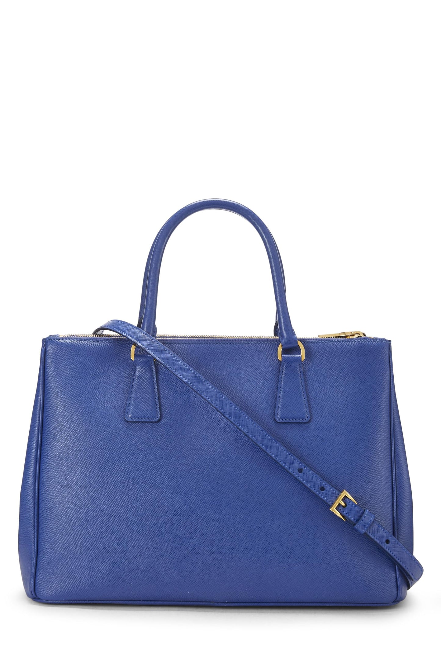 Prada, Bolso ejecutivo mediano Saffiano azul Pre-Loved, Azul