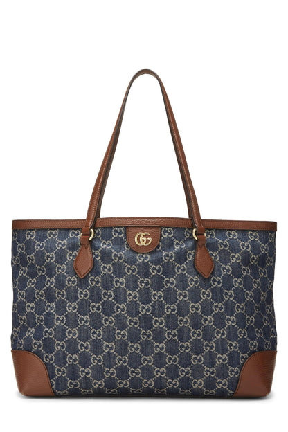 Gucci, Pre-Loved Blue GG Denim Ophidia Tote Medium, Blue