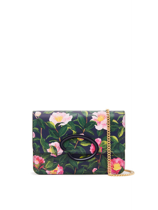 Oscar de la Renta, Pochette O Imprimée Camélia, Marine Multi