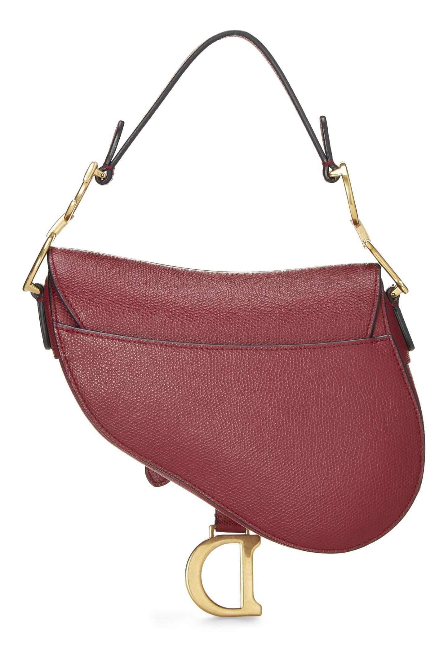 Dior, Pre-Loved Burgundy Calfskin Saddle Bag Mini, Burgundy