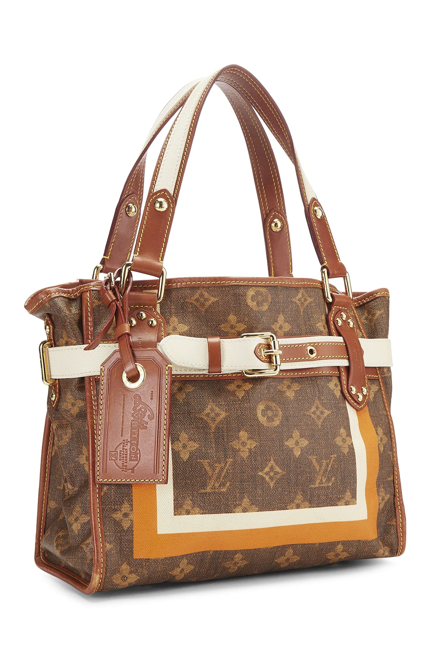 Louis Vuitton, Sac PM en tissu à rayures Monogram d'occasion, marron