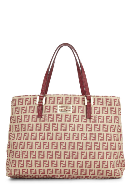 Fendi, sac fourre-tout Zucchino rouge d'occasion, petit modèle, rouge