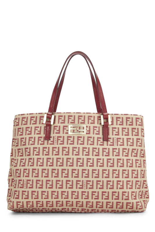 Fendi, sac fourre-tout Zucchino rouge d'occasion, petit modèle, rouge