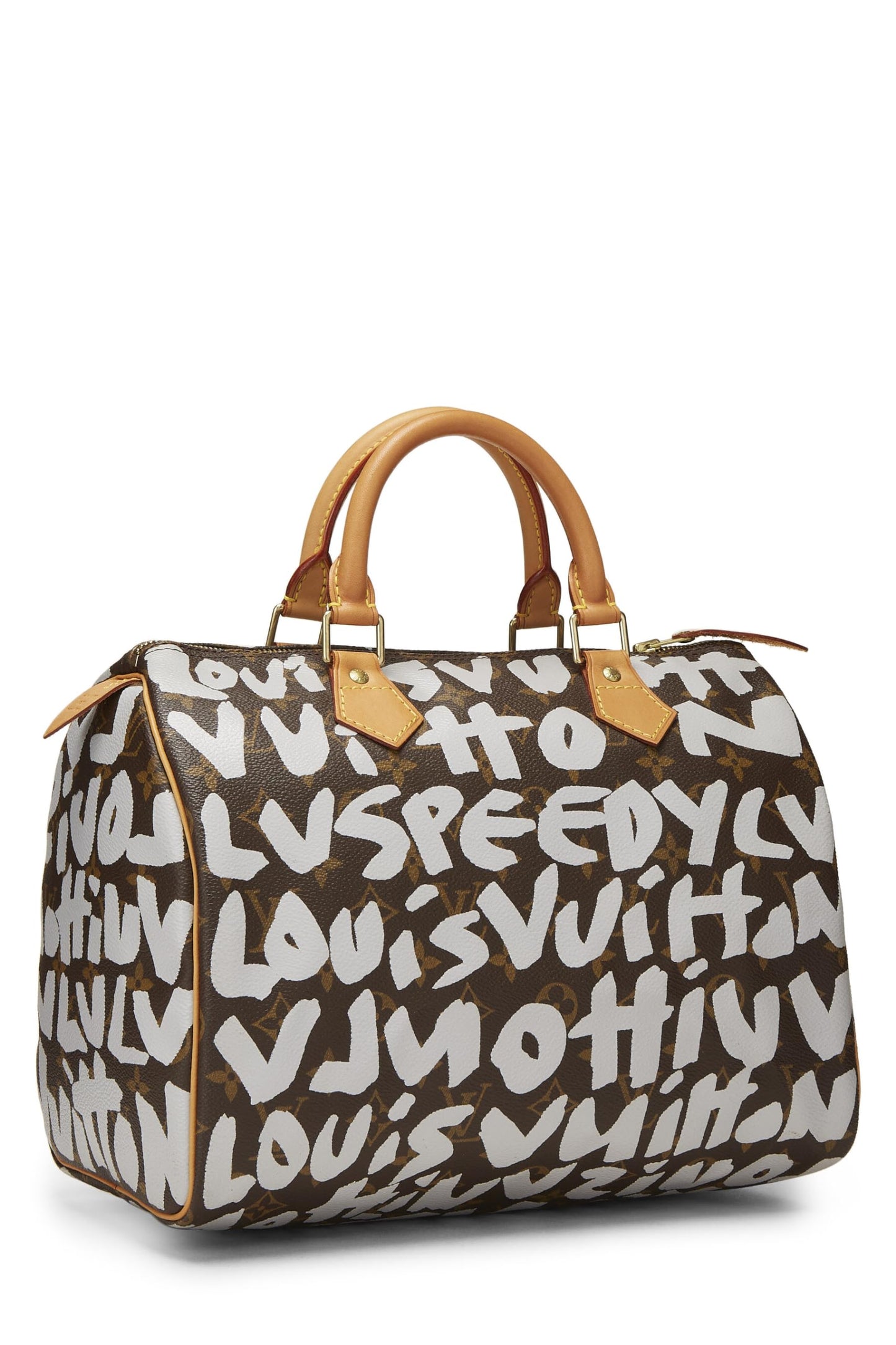 Louis Vuitton, Stephen Sprouse x Louis Vuitton d'occasion, Speedy 30 gris graffiti Monogram, gris