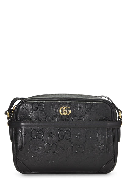 Gucci, Bolso de hombro pequeño con estrella GG en relieve negro Pre-Loved, Negro