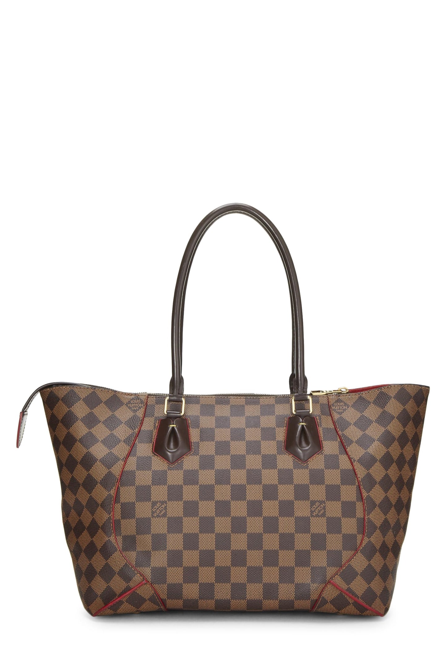 Louis Vuitton, Pre-Loved Red Damier Ebene Caissa Tote MM, Red