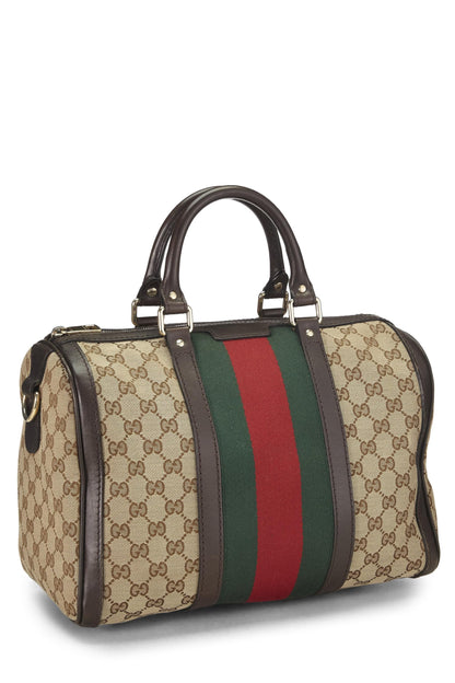 Gucci, sac Boston en toile GG d'origine d'occasion, marron