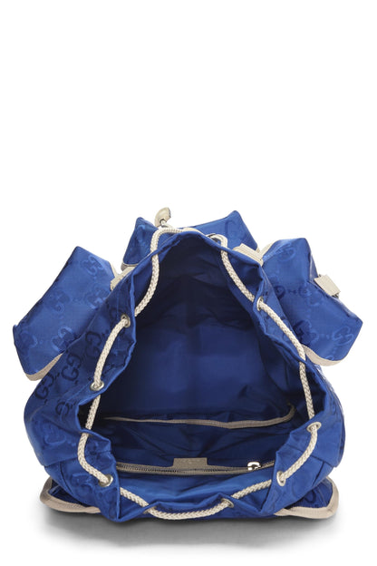 Gucci, Mochila Off The Grid de nailon con GG azul Pre-Loved, Azul