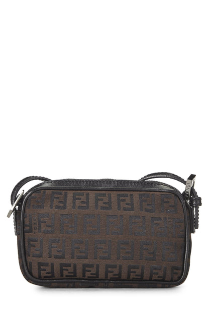 Fendi, Mini sac bandoulière en toile Zucchino marron d'occasion, marron