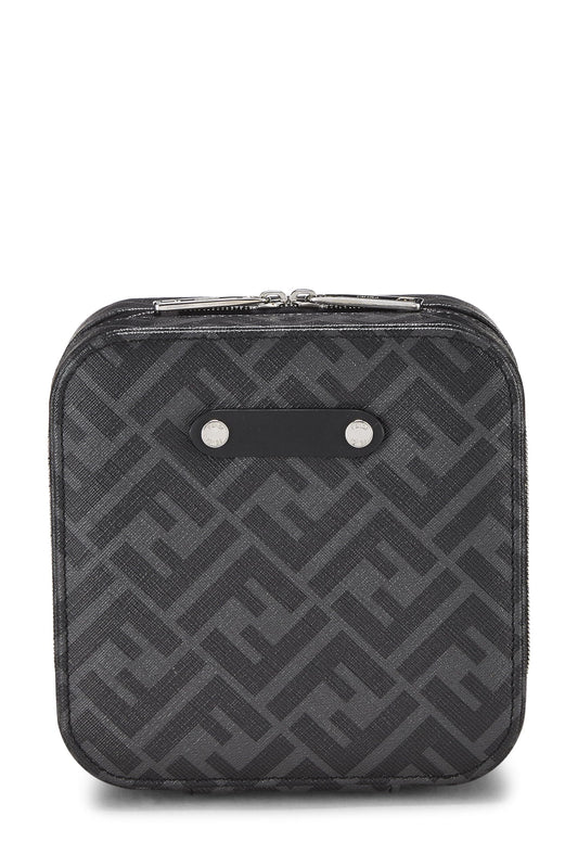 Fendi, Pre-Loved Grey Zucca Jewelry Case, Black