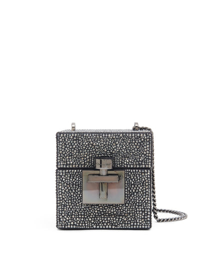 Oscar de la Renta, Crystal Pave Alibi Cube, Graphite