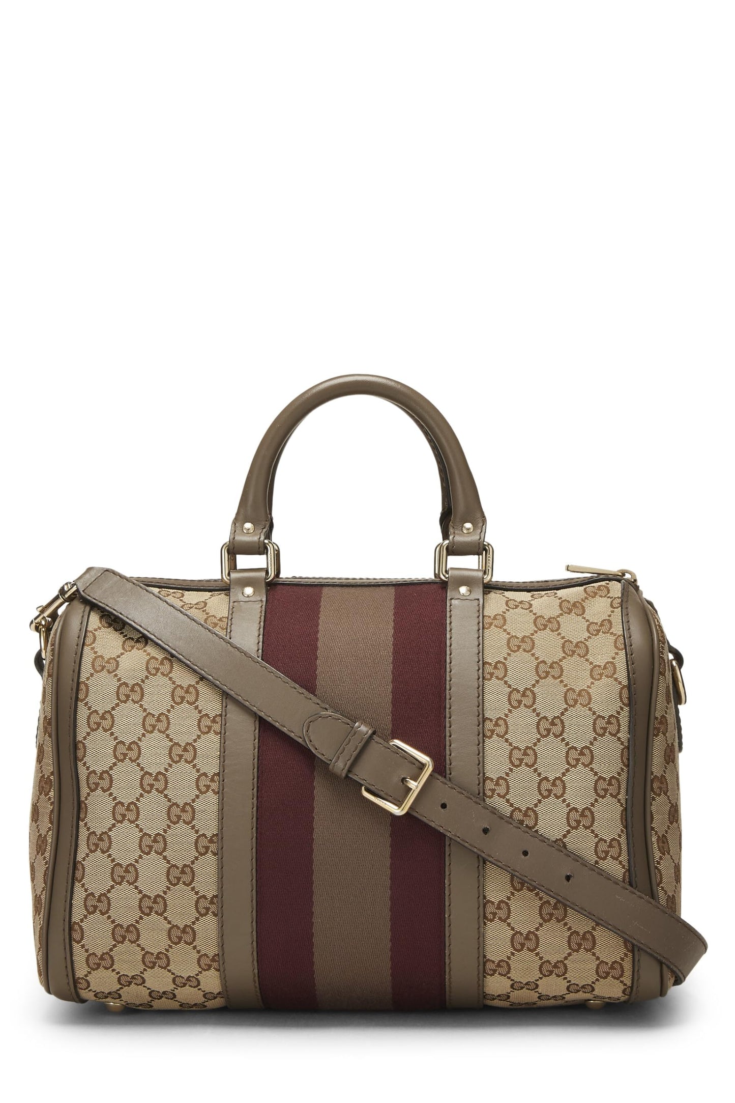 Gucci, Boston Medium en toile GG marron d'occasion d'origine, marron