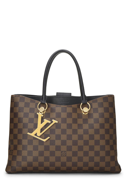 Louis Vuitton, sac fourre-tout Riverside Damier Ebene noir d'occasion, noir