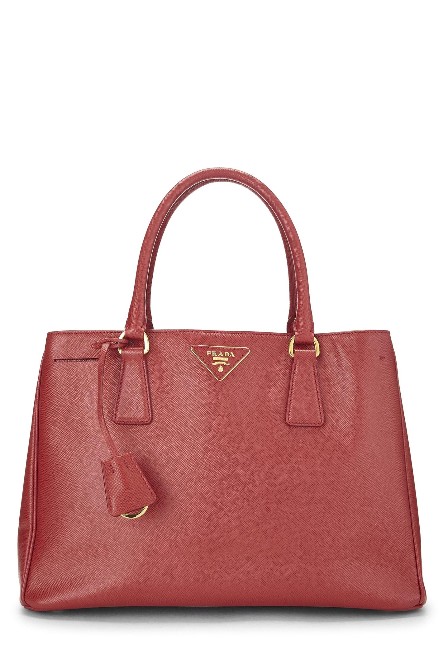 Prada, grand sac fourre-tout exécutif en saffiano rouge d'occasion, rouge