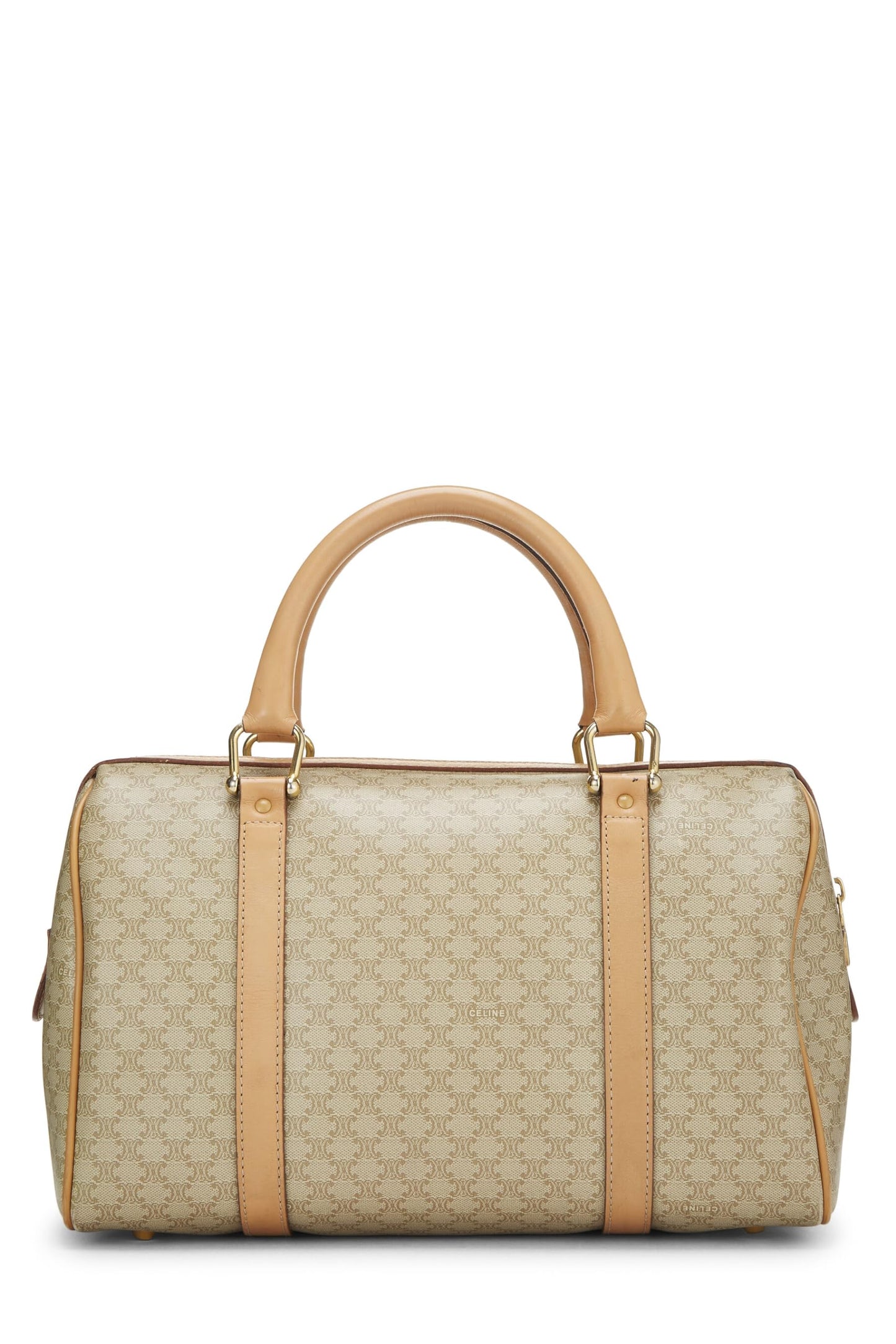 Céline, Pre-Loved Beige Macadam Coated Canvas Handbag, Beige