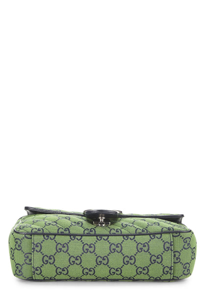 Gucci, Pre-Loved Green Original GG Canvas Marmont Shoulder Bag Small, Green