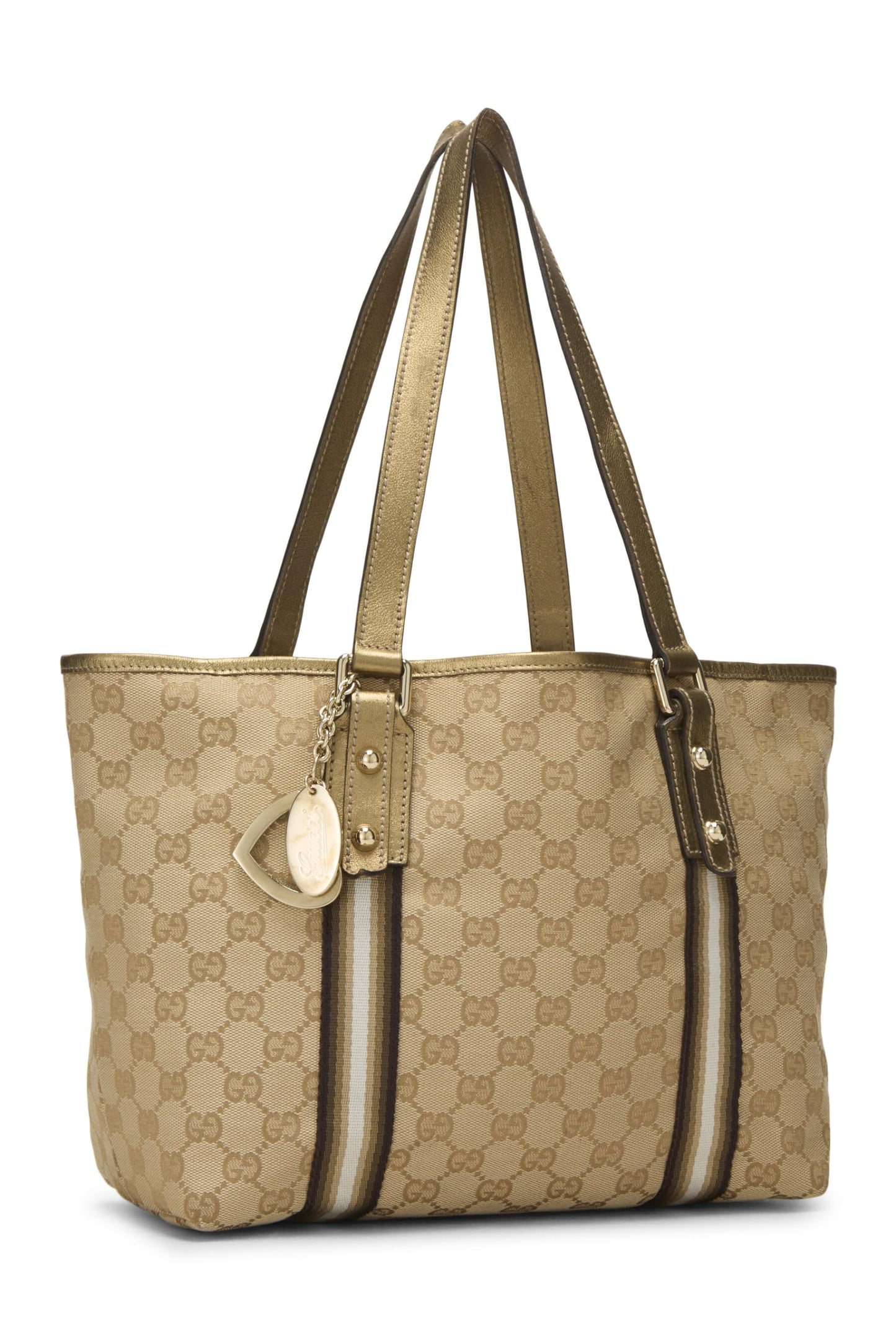 Gucci, Pre-Loved Gold Original GG Canvas Jolicoeur Tote Large, Gold