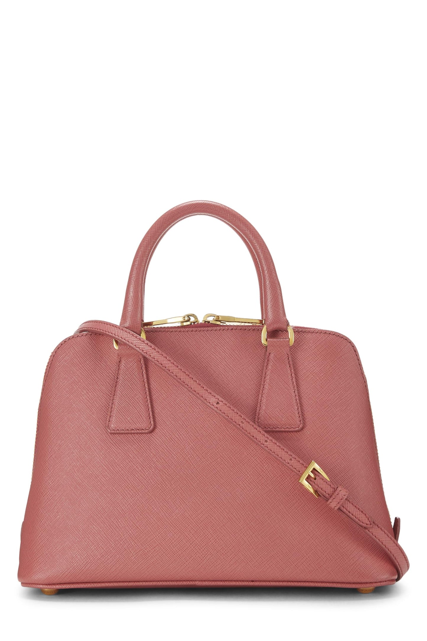 Prada, Promenade Small en cuir Saffiano rose d'occasion, rose