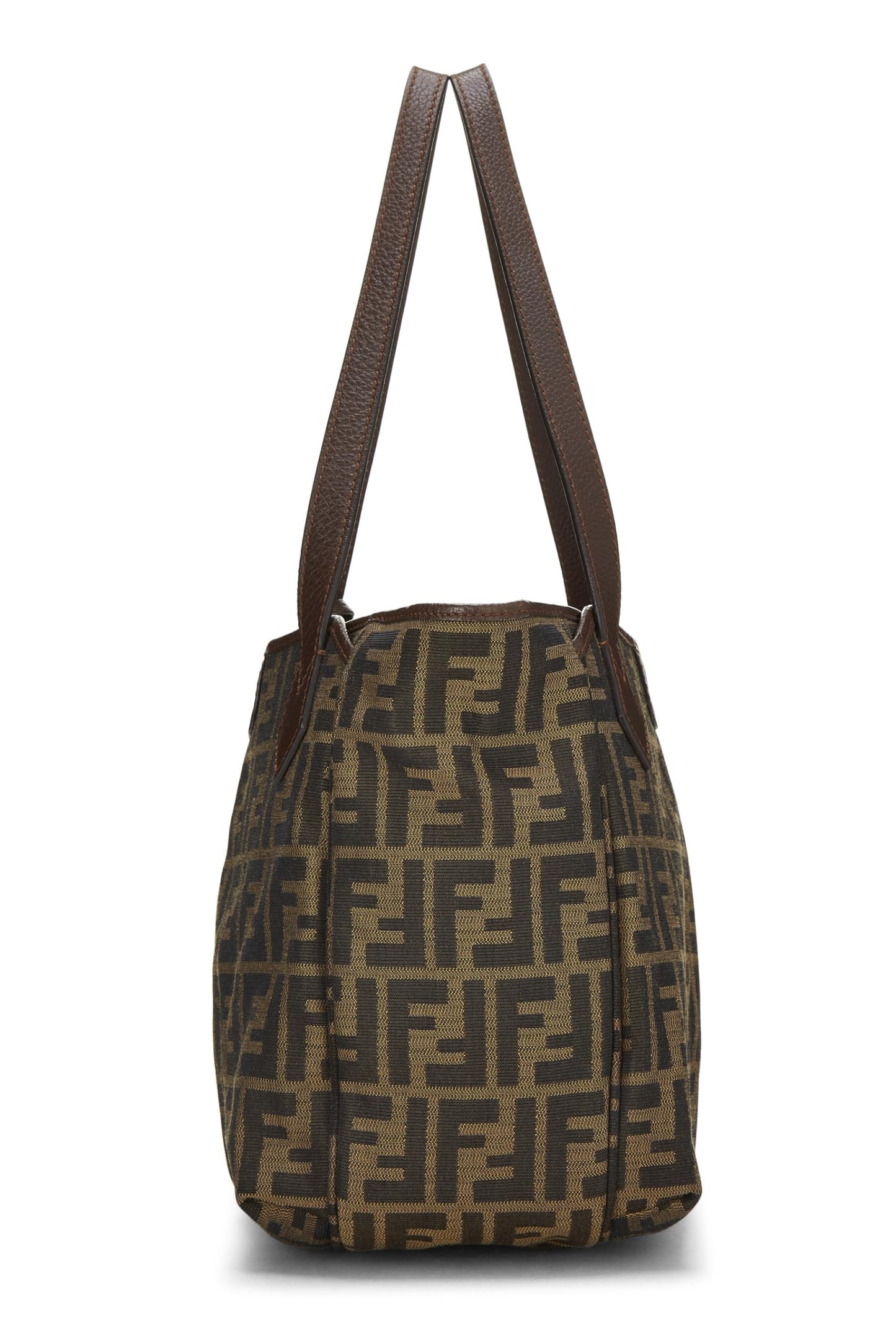 Fendi, grand sac cabas en toile marron Zucca d'occasion, taille moyenne, marron