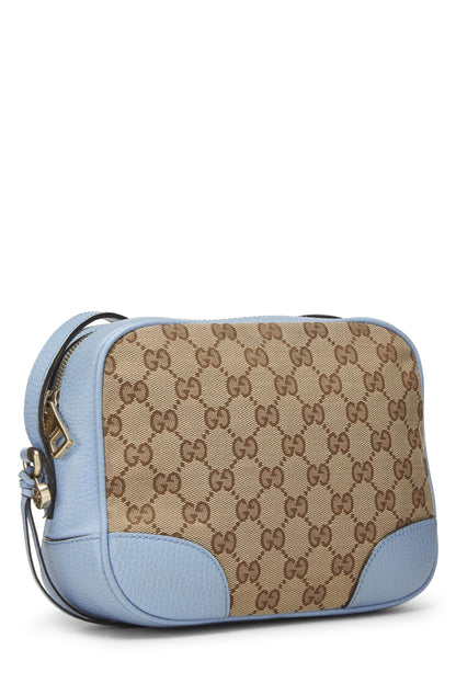 Gucci, sac à bandoulière Bree en toile GG bleu d'occasion, bleu