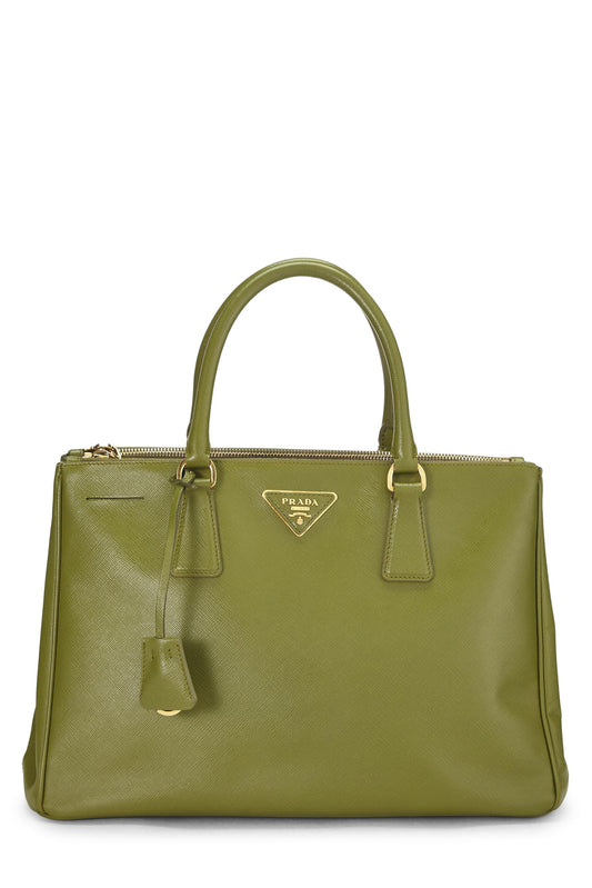 Prada, sac fourre-tout Galleria vert Saffiano taille moyenne d'occasion, vert