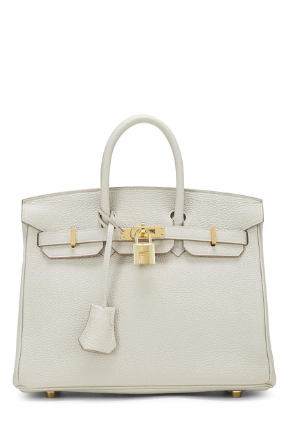 Hermès, Pre-Loved Pearl Grey Togo Birkin 25, Grey