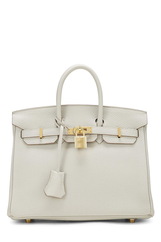 Hermès, Pre-Loved Pearl Grey Togo Birkin 25, Grey