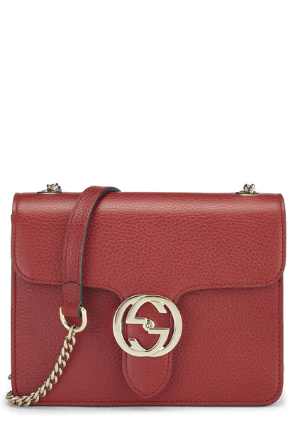 Gucci, Pre-Loved Red Leather Interlocking Crossbody Bag Small, Red