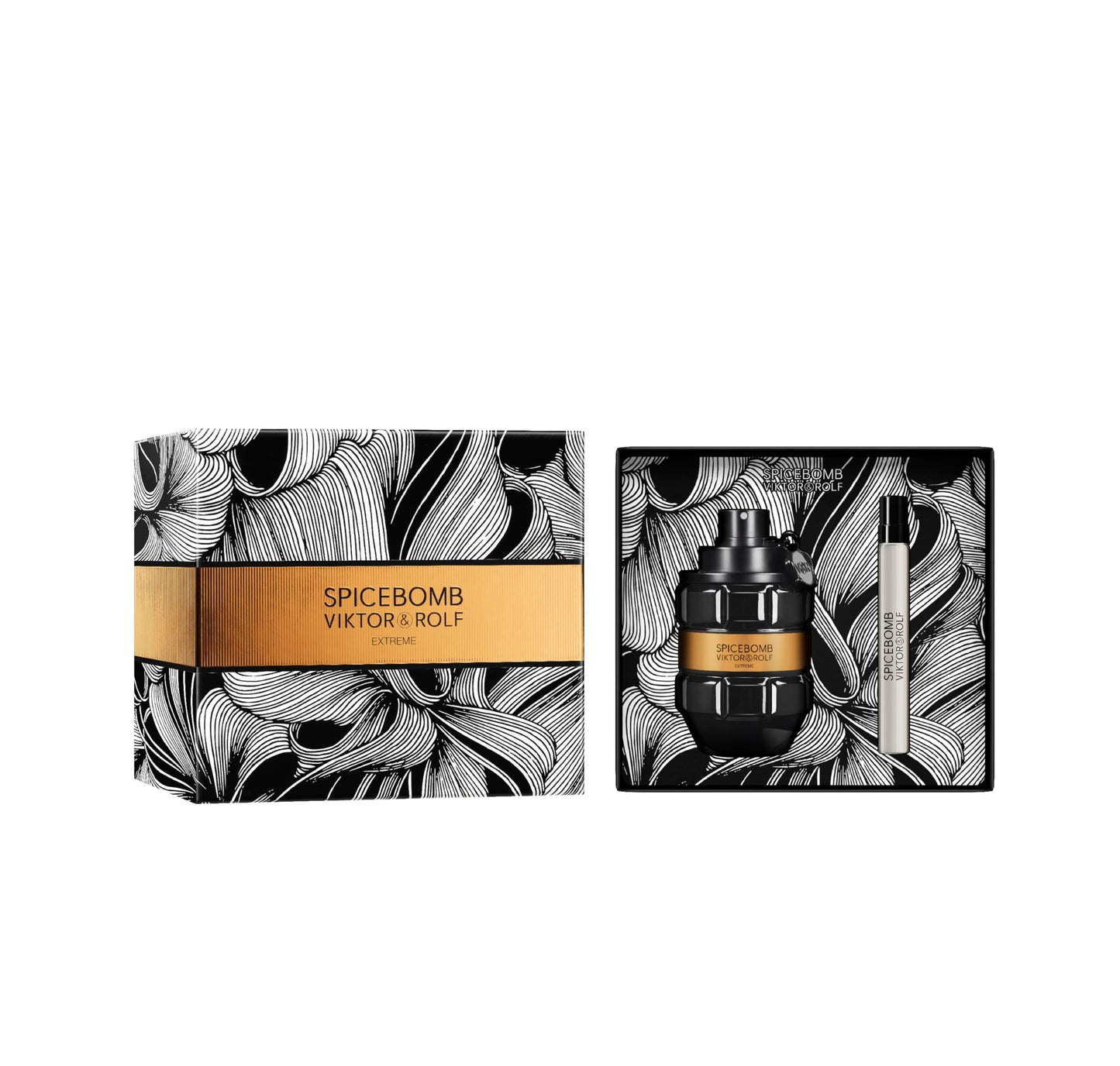 Viktor&amp;Rolf - Spicebomb Eau de Toilette Extreme - Set de regalo para hombre - Colonia amaderada y especiada - Colonia para hombre - Con notas cítricas y de tabaco - 3 fl oz y 0.33 fl oz