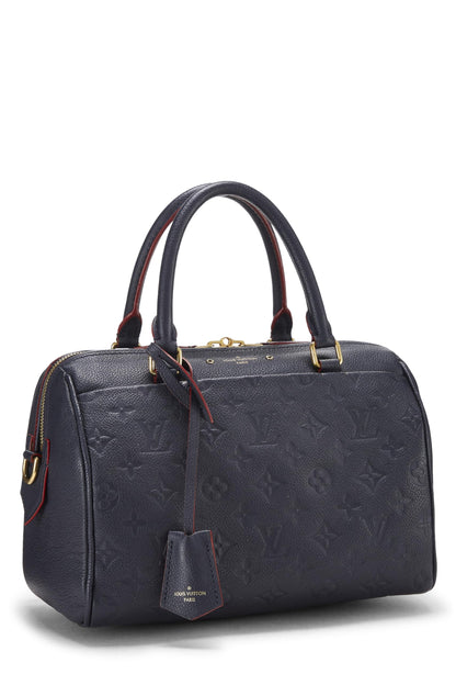 Louis Vuitton, sac à bandoulière Speedy 25 bleu marine Monogram Empreinte d'occasion, bleu marine