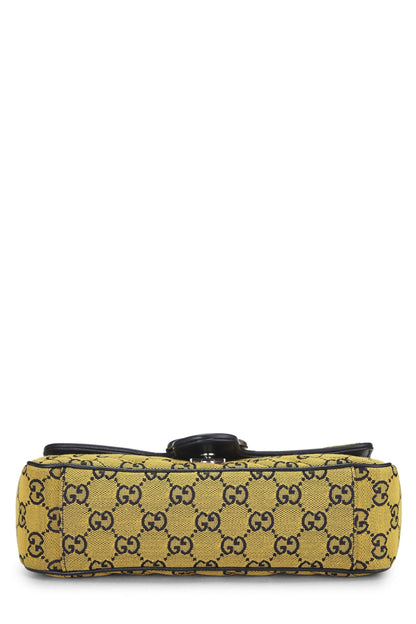 Gucci, sac à bandoulière Marmont en toile GG jaune d'occasion, petit modèle, jaune