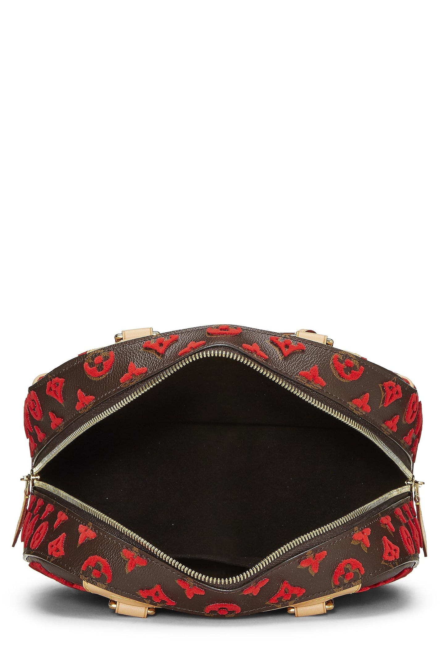 Louis Vuitton, Cube Deauville en tuffetage monogramme rouge d'occasion, rouge