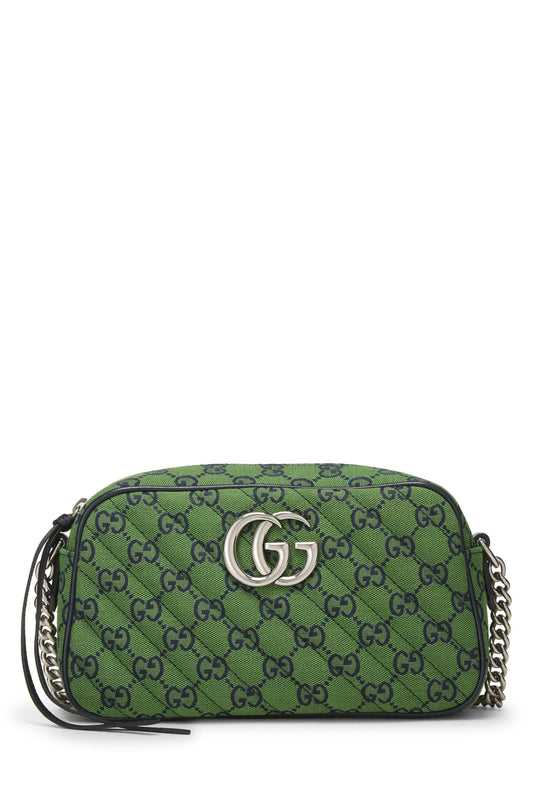 Gucci, sac à bandoulière Marmont en toile matelassée GG verte d'origine, petit modèle, vert