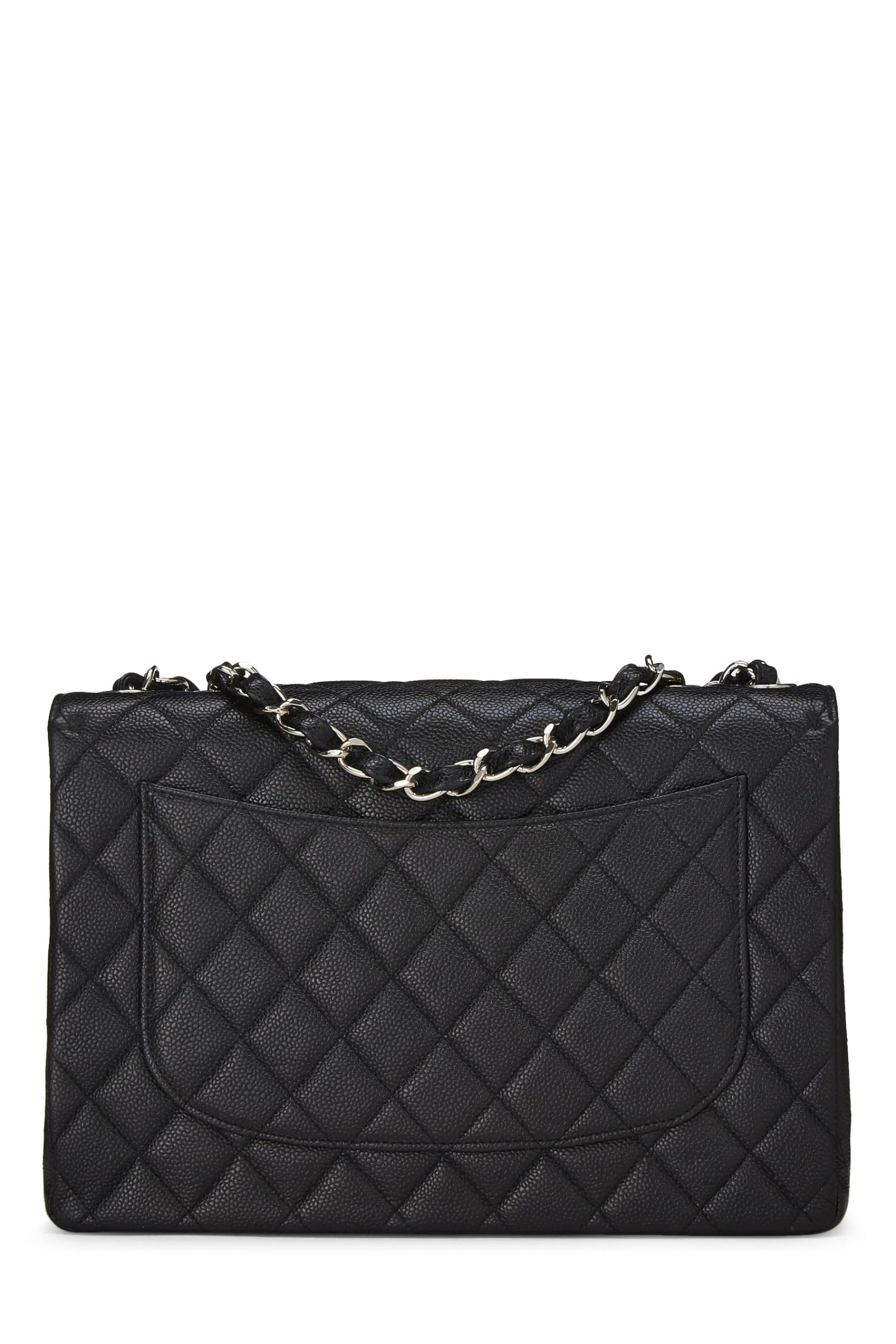 Chanel, Pre-Loved Black Quilted Caviar Half Flap Jumbo, Black