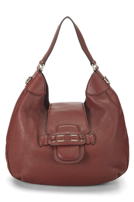 Gucci, sac hobo de dressage en cuir bordeaux d'occasion, bordeaux